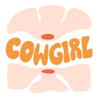 Groovy Floral Cowgirl Lettering Sticker