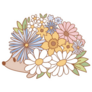 Groovy Floral Hedgehog Sticker