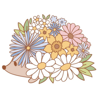 Groovy Floral Hedgehog Sticker