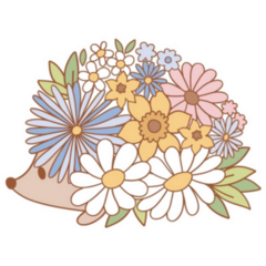 Groovy Floral Hedgehog Sticker