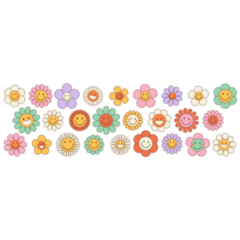 Groovy Flower Cartoon Characters Sticker Sheet