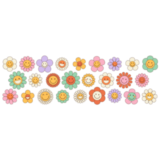 Groovy Flower Cartoon Characters Sticker Sheet