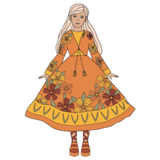 Groovy Hippie Girl In The 70s Sticker