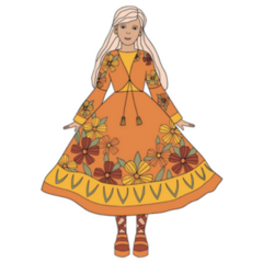 Groovy Hippie Girl In The 70s Sticker