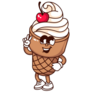 Groovy Ice Cream Cartoon Sticker