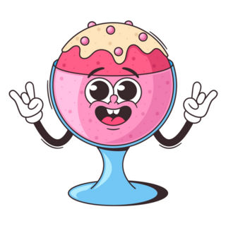 Groovy Ice Cream Gesture Sticker 