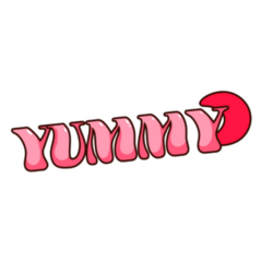 Groovy Lettering Yummy Food Sticker
