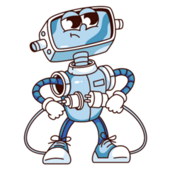 Groovy Robot Plug Sticker