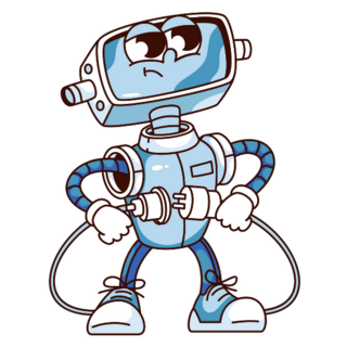 Groovy Robot Plug Sticker