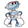 Groovy Robot Plug Sticker