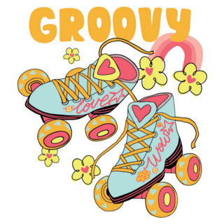 Groovy Roller Skates Sticker