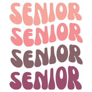 Groovy Senior Lettering Sticker