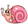 Groovy Snail Pink Waiving Sticker