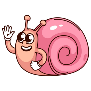 Groovy Snail Pink Waiving Sticker