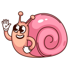 Groovy Snail Pink Waiving Sticker