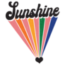 Groovy Themed Sunshine Slogan Rainbow Heart Sticker