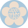 Groovy Vibes Blue 70s Slogan Flower Sticker