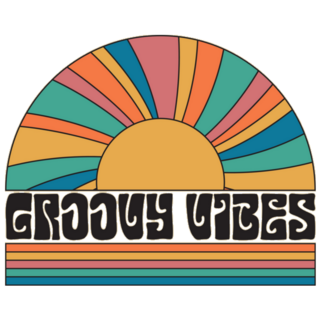 Groovy Vibes Vintage Design Sunshine Sticker