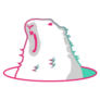 Groundhog Animal Blue And Pink Sticker 
