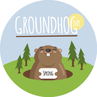 Groundhog Day, February 2 Cute Sticker