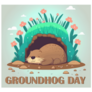 Groundhog Day Floral Poster Sticker