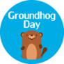 Groundhog Day On Bright Blue Sticker