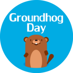 Groundhog Day On Bright Blue Sticker