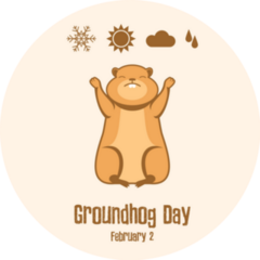 Groundhog Day Poster February 2 Sticker