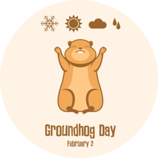 Groundhog Day Poster February 2 Sticker
