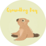 Groundhog Day Simple Art Sticker
