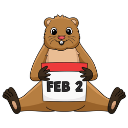 Groundhog Holding Calendar Feb 2 Holiday Sticker