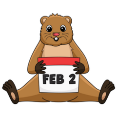 Groundhog Holding Calendar Feb 2 Holiday Sticker