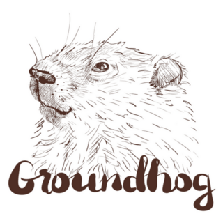 Groundhog Sketch And Lettering Sticker