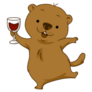 Groundhog With A Glass Of Wine Sticker