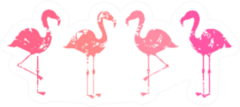 Group Of Abstract Pink Flamingos Sticker