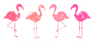 Group Of Abstract Pink Flamingos Sticker
