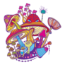 Group Of Decorative Mushrooms Illustration Sticker