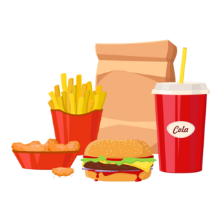 Group Of Fast Food Products Sticker