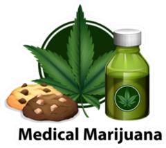 Group Of Marijuana Products Illustration Sticker