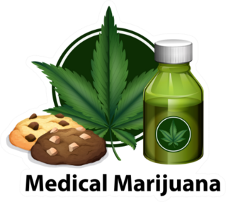 Group Of Marijuana Products Illustration Sticker