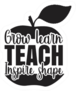 Grow Learn Teach Inspire Shape Apple Text Illustration Sticker