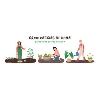 Grow Veggies At Home Gardening Illustration Sticker