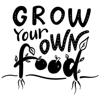 Grow Your Own Food Garden Lettering Sticker