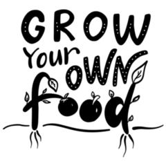 Grow Your Own Food Garden Lettering Sticker
