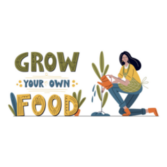 Grow Your Own Food Hand Drawn Garden Poster Sticker
