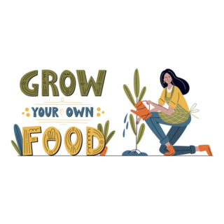 Grow Your Own Food Hand Drawn Garden Poster Sticker