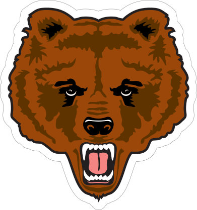 Growling Bear Mascot Sticker