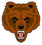 Growling Bear Mascot Sticker