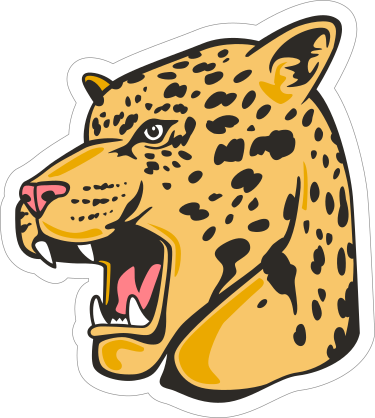 Growling Leopard Mascot Sticker