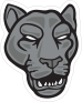 Growling Panther Head Mascot Sticker